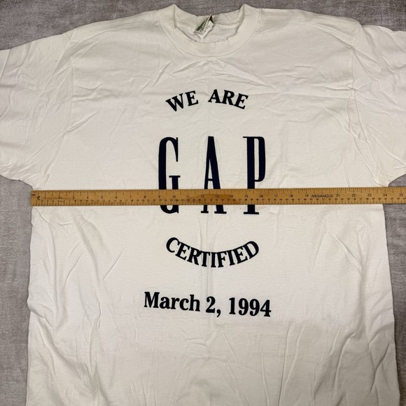 Gap Shirt Men's XL White Vintage 1994 We Are Certified Single Stitch‎ Promo - Picture 6 of 9